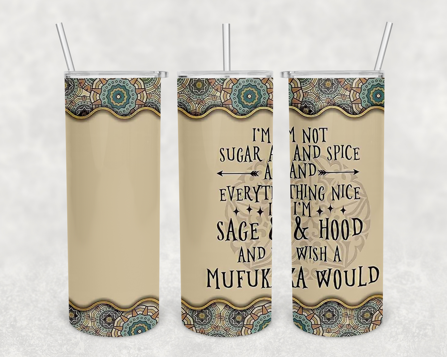 Sage & Hood 20 oz tumbler (finished product)