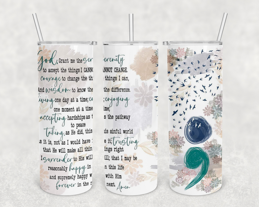 Serenity prayer gift sobriety gift sobriety tumbler 