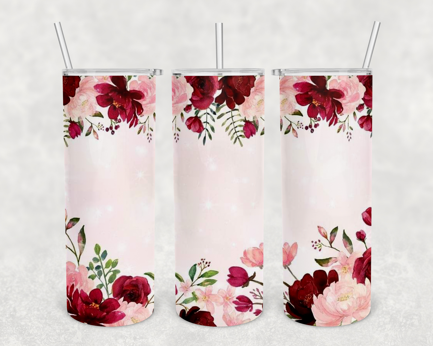 Shades of red floral Finished Tumbler