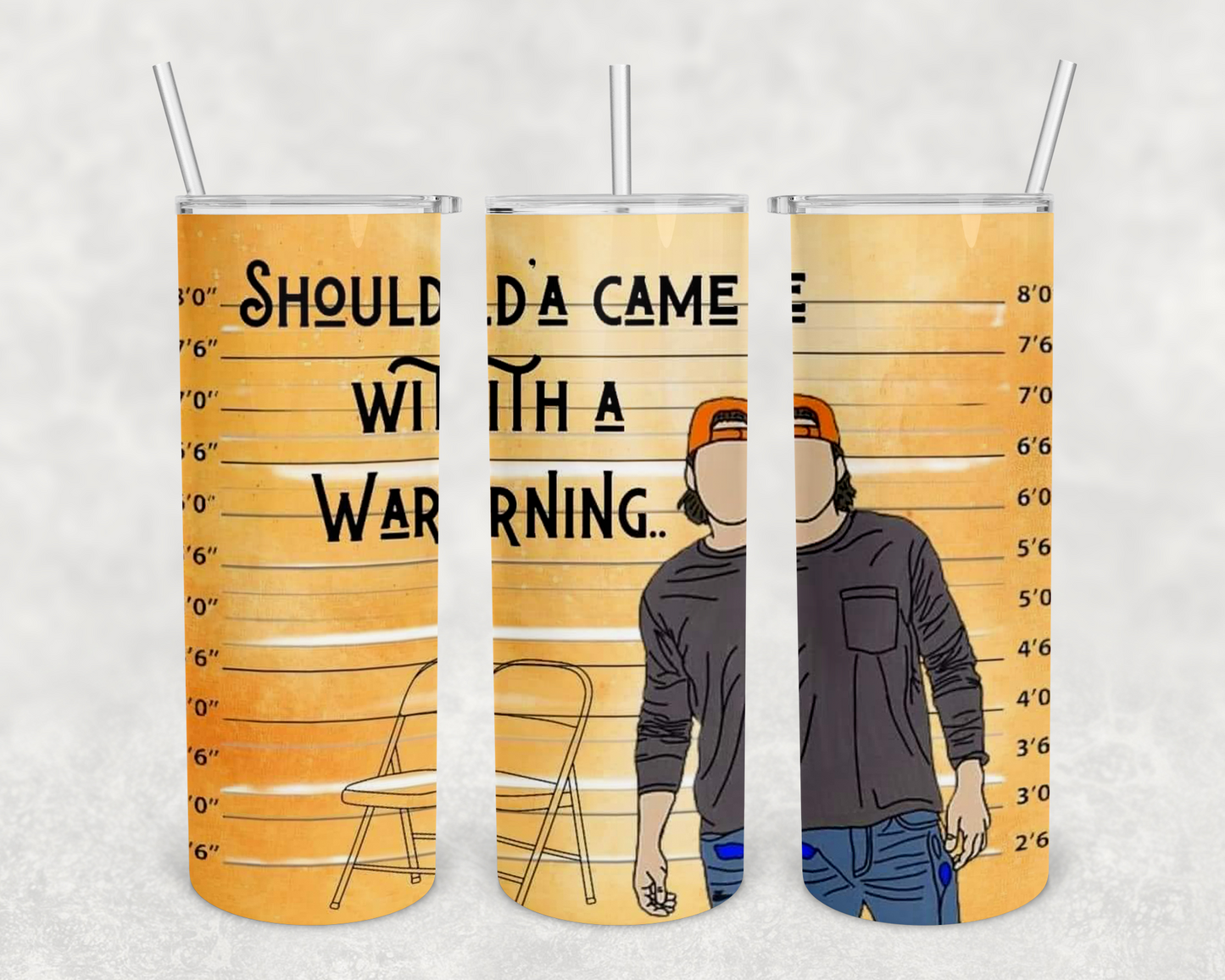 Morgan Wallen Warning Chair 20z Tumbler Wrap (sublimation transfer)