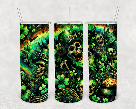 St patricks day skeleton  20z Tumbler Wrap (sublimation transfer)