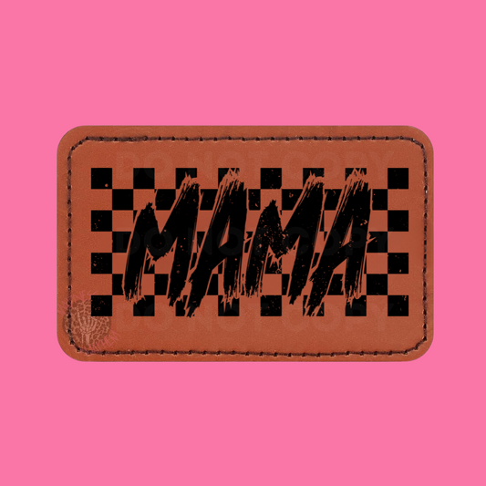 Distress Mama Checkered leather patch