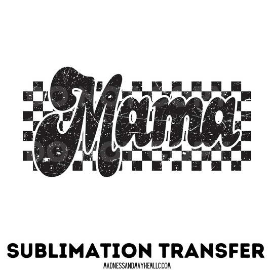 Retro Mama Checkered sublimation shirt transfer