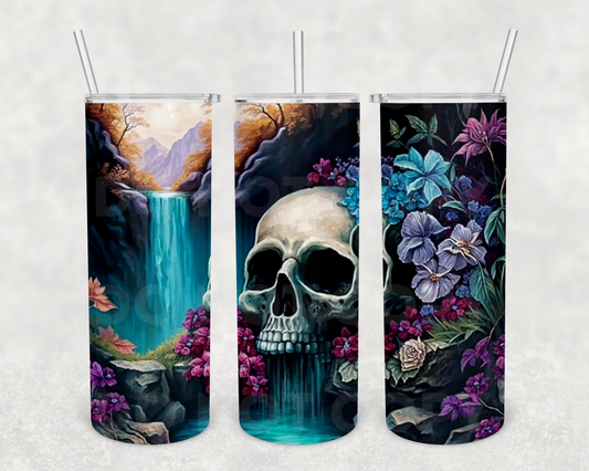 Skull Waterfall 20 oz tumbler (finished product)