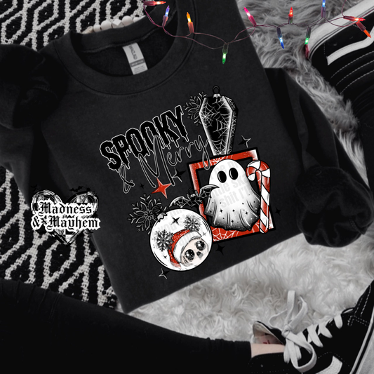 Spooky & Merry crew neck sweatshirt (finished product)