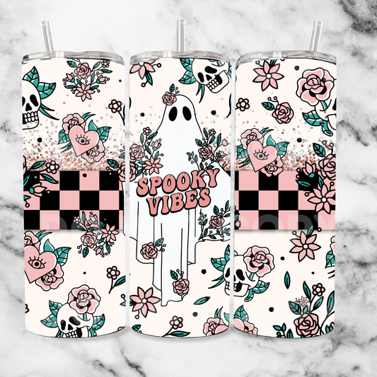 retro spooky vibes 20oz Tumbler Wrap (sublimation transfer)