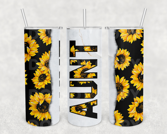 Sunflower Aunt 20oz Tumbler Wrap (sublimation transfer)