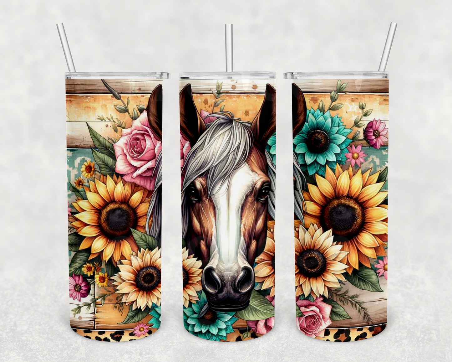 watercolor horse 20z Tumbler Wrap (sublimation transfer)