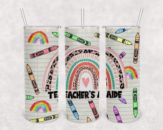 Teachers aide 20z Tumbler Wrap (sublimation transfer)