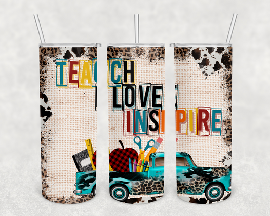 Teacher Truck 20z Tumbler Wrap (sublimation transfer)