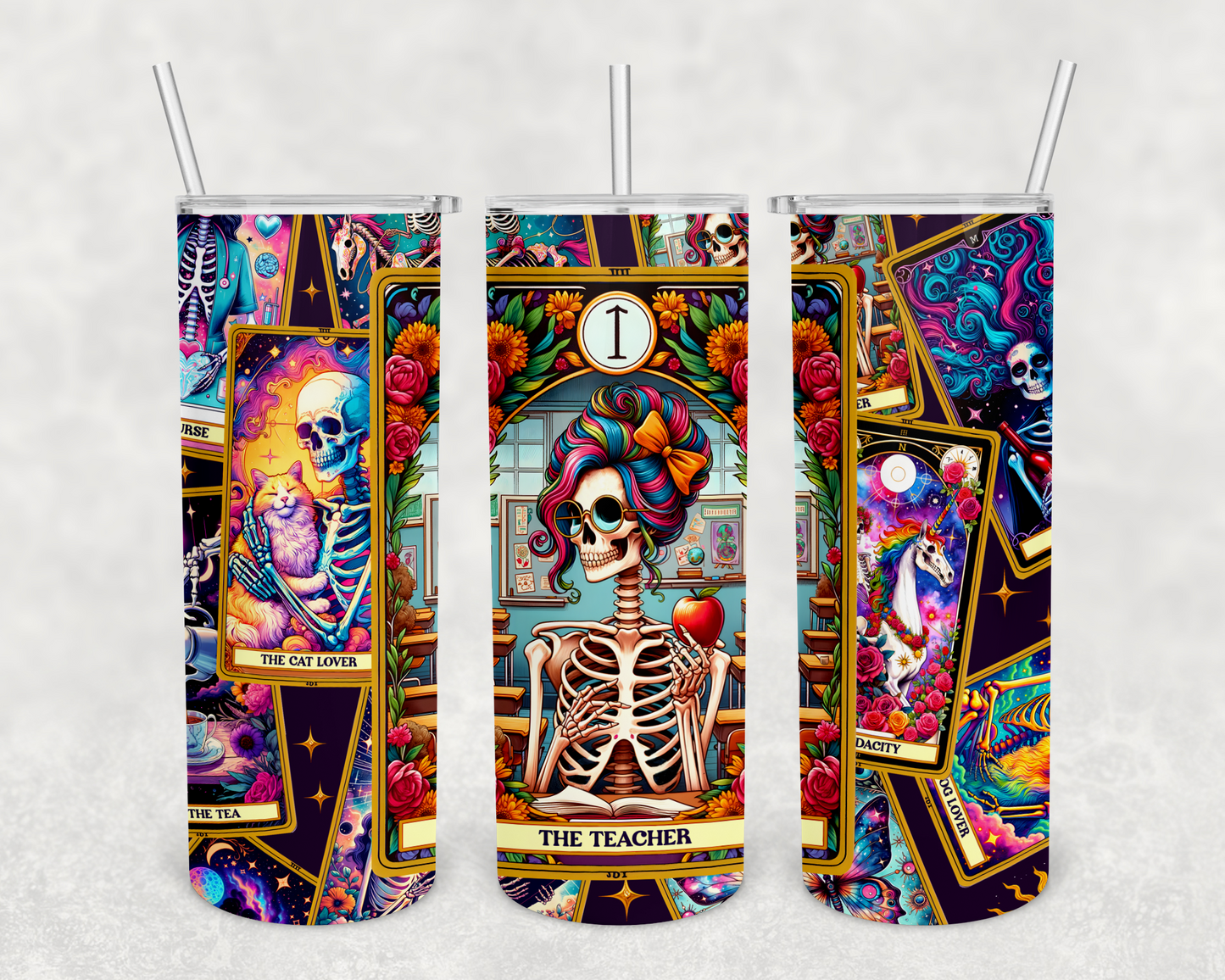 the teacher tarot card 20 oz tumbler (finished product)