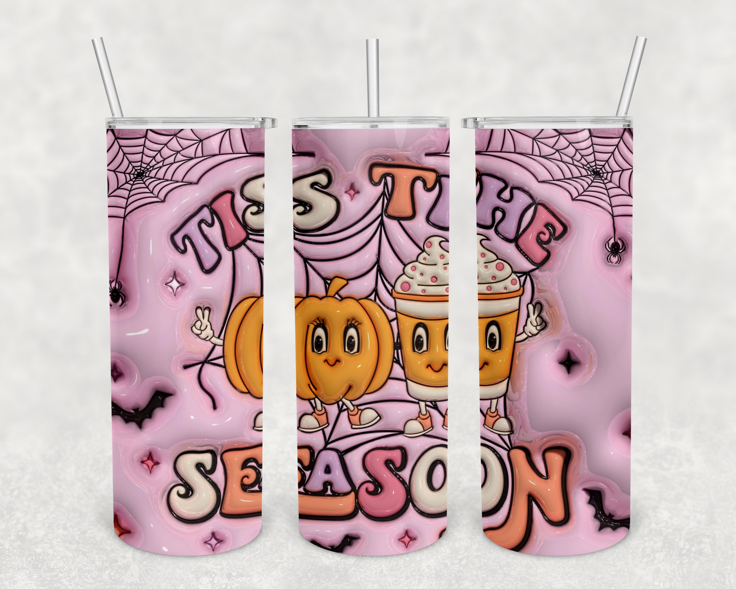 Pumpkin Spice Tis the Season 3D 20z Tumbler Wrap (sublimation transfer)