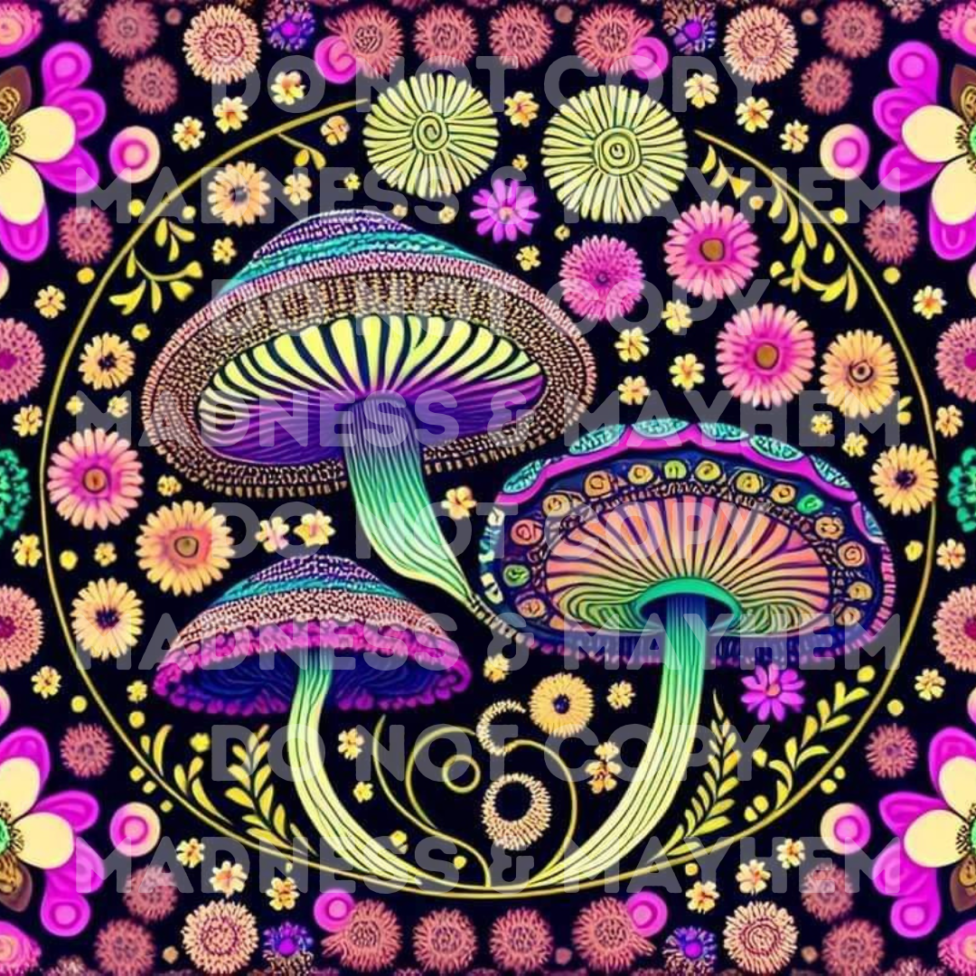 Trippy Mushrooms 20z Tumbler Wrap (sublimation transfer