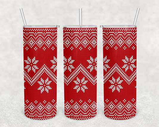 red ugly sweater Tumbler Wrap (sublimation transfer)