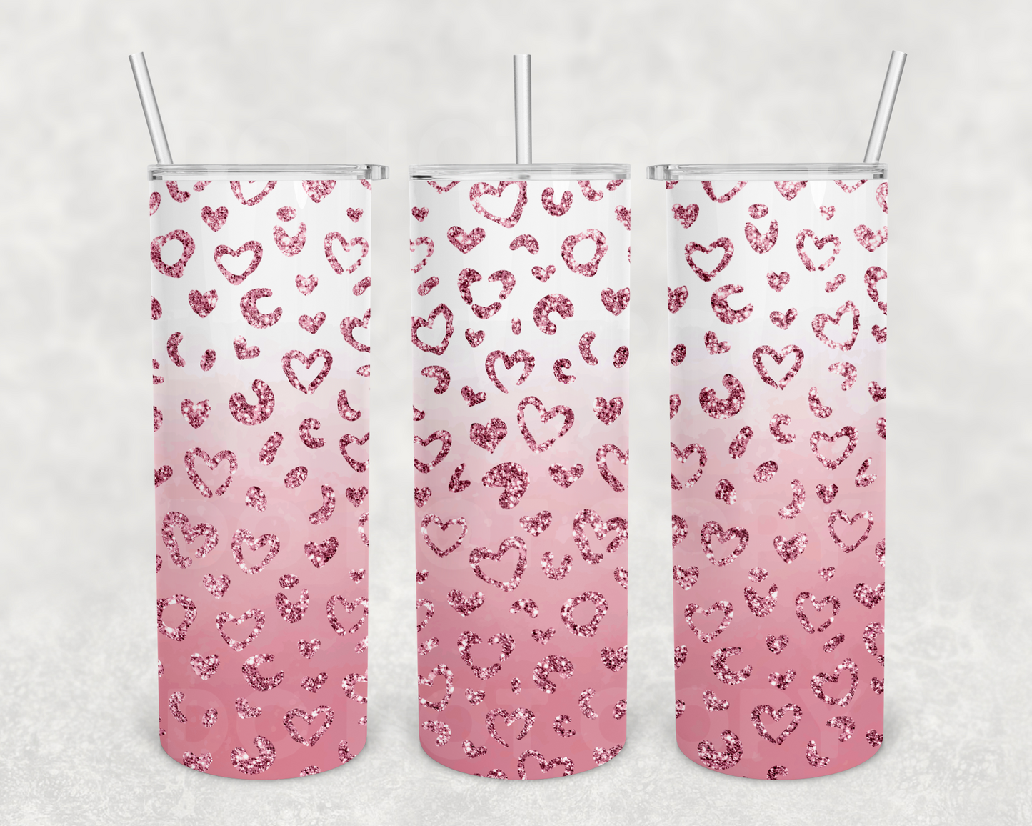 Valentines Day Leopard Rose  20z Tumbler Wrap (sublimation transfer)