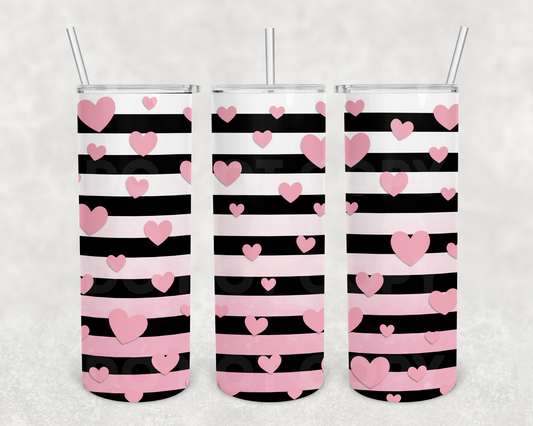 Valentine's Day Stripes 20z Tumbler Wrap (sublimation transfer)