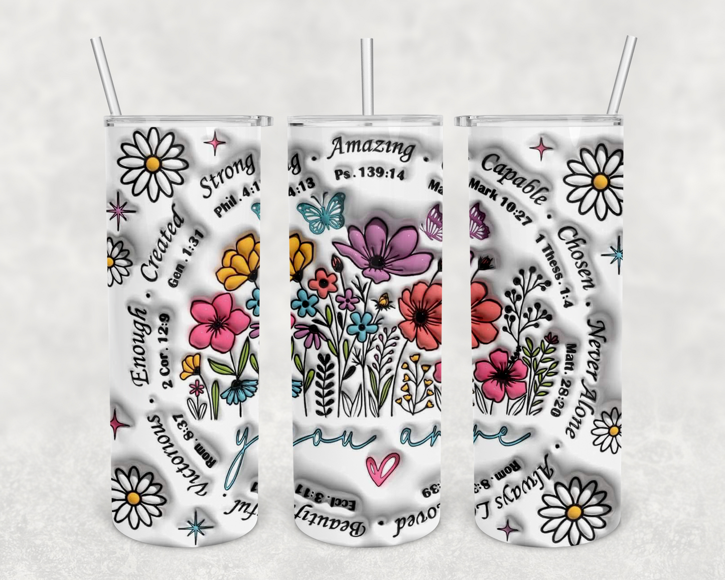 you are faith floral 20z Tumbler Wrap (sublimation transfer)